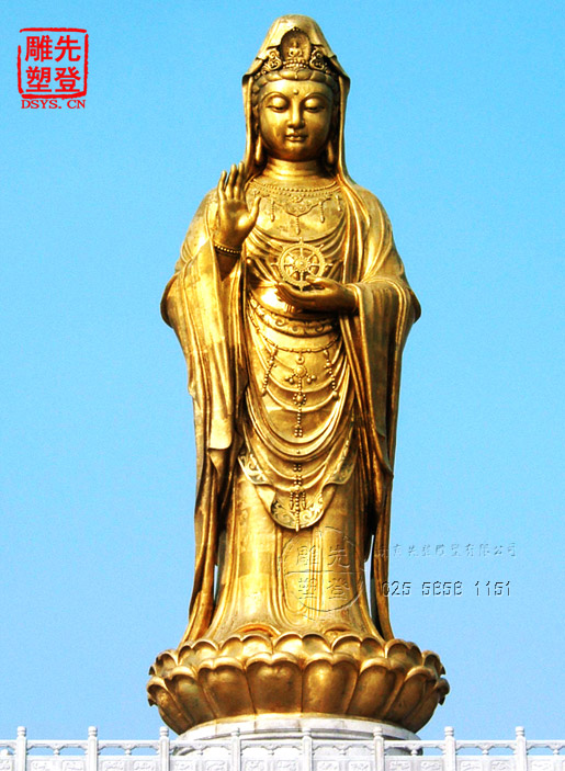观音菩萨系列 观音菩萨佛像陶瓷彩绘 观音菩萨佛像贴金箔